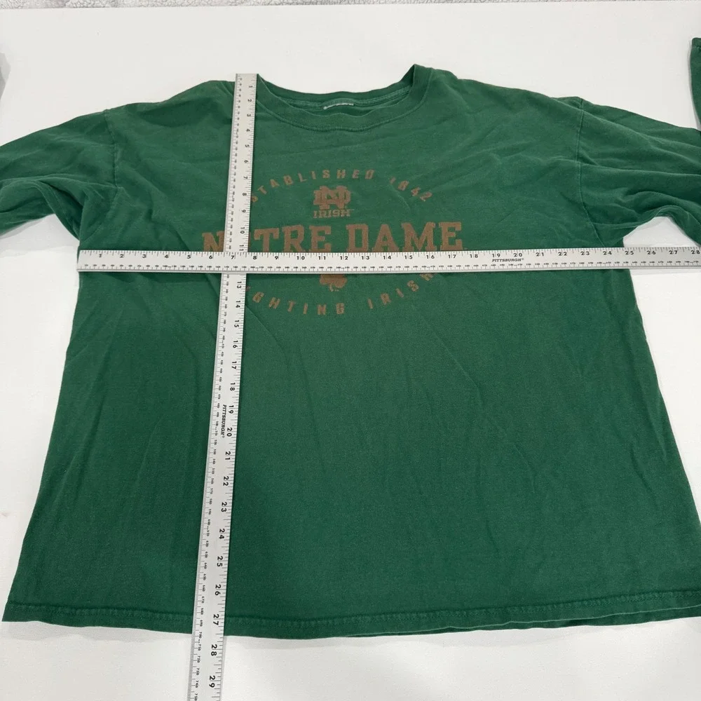 Vintage 90s Adidas Notre Dame Long Sleeve Shirt Mens XL Green Fighting Irish